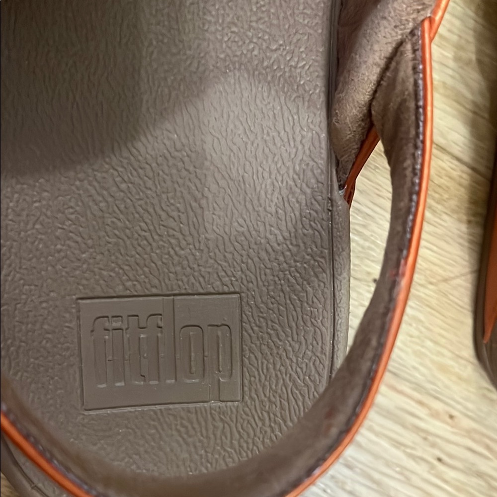 Fitflop Tan and Orange Sandals with Pleated Straps - Picture 2 of 11